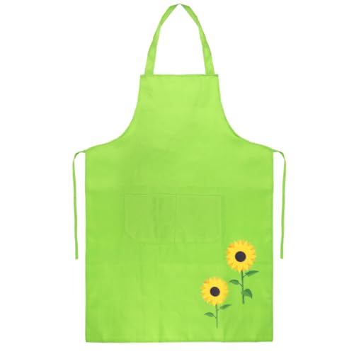 Epokus Schürze Gärtner, Sonnenblumen Gärtnerschürze, Grün Karneval Gärtnerin Kostüm, Gärtner Kostüm Grillschürze mit Taschen, Damen Erwachsene Gärtner Schürze für Fasching Karneval Cosplay Mottoparty