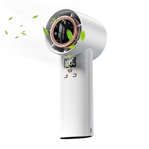 Tragbarer Handheld -Turbo -Fan - Personal Fan | 100-Gang-Turbo-Gebläse | Digital Display Wiederaufladbare Kleine Lüfter | USB -Kühlergebläse | Ruhiges Kühlgericht Für Reisebereicheschlafzimmer