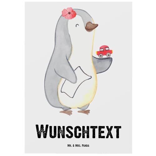 Mr. & Mrs. Panda Personalisierte Postkarte Autohändlerin Herz - Personalisierte Geschenke, Rente, Geschenkkarte mit Namen, Karte mit Wunschtext,