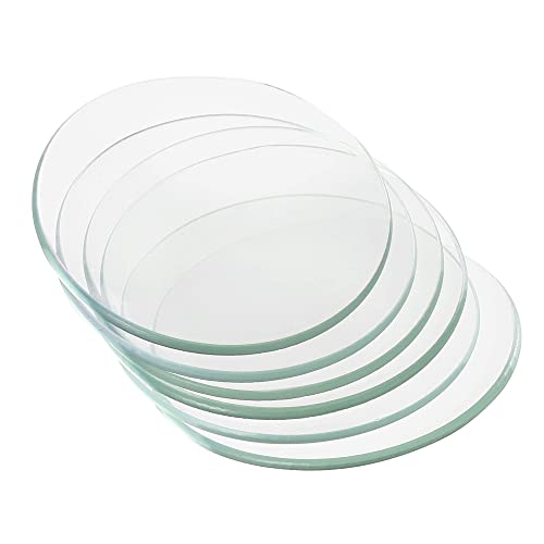 PATIKIL 60mm Uhrglas 6Pack Becher Deckel Labor Glas Zubehör Glatte Kante Fasenbogen Kristalllinse Glas Ersatzteile, Durchsichtig