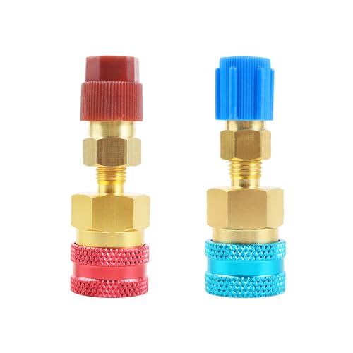 R1234YF Schnellkupplungs-Set, R1234yf-auf-R134a-Adapter, R1234yf-Kältemittel-Nachfüllsatz Hoch/Niedrig Seite Schnellkupplung Adapter,R1234yf/R134a-Kfz-Klimaanlagen-Kältemittelsystem 2 Stück