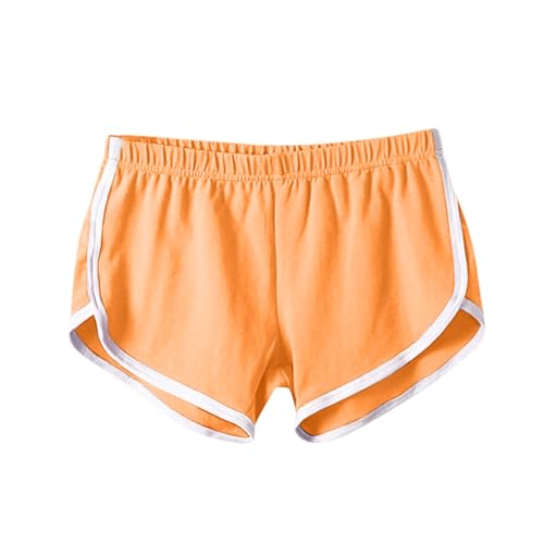 Generisch Kurze Hose Damen Women's Sports Shorts Sommer Jogginghose Casual Sportshorts Hoher Taille Trainingshose Leicht Radlerhose Bequem Freizeithose Pyjamahosen Laufshorts Hotpants(Saffron,S)
