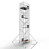 Profigerüst: ALTEC AluKlik® 2.0 1000 XXL, Arbeitshöhe 10m, 135cm Breite, TÜV, Made in Germany, 25cm höhenv. Ø150mm Rollen, Alu Gerüst Rollgerüst Fahrgerüst Baugerüst Faltgerüst Arbeitsplattform