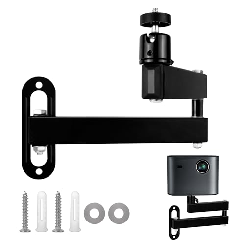 letuxaamz Projector Stand Beamer Halterung Wand, Metallhalter Multi-Winkel Verstellbare Projektorhalterung Anzug für Projektor/Überwachungsbügel mit 1/4-Zoll-Schraubschnittstelle Gelenkarm Halterung