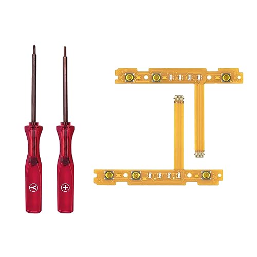 Tolesum Ersatz-SL SR Links rechts Synchrontasten-Farbbandkabelsatz für NS Switch NS Joy-Con-Controller Reparatur-Ersatzteile,Mit Schraubendreher-Öffnungswerkzeug