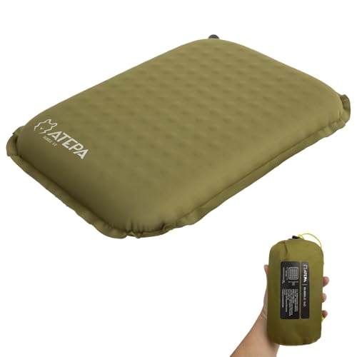 ATEPA Sitzkissen Outdoor Camping Aufblasbar Sitzkissen Ultraleicht Selbstaufblasende Sitzkissen Wasserdicht Sitzunterlage Outdoor Kajak Sitzkissen für Camping, Tragbares Sitzkissen,Fischerboot