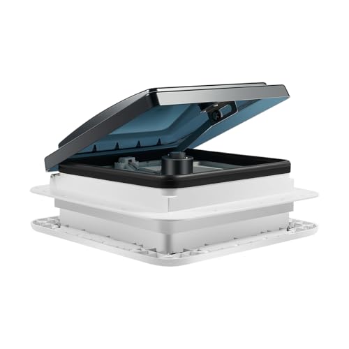 Lüftungsdachfenster, 36X35.5X15CM Lüftungsventilator für Wohnmobile, Dachluke Leiser Lüfter mit 4-LED-Leuchten, Wohnmobilfenster Dachfenster mit Bildschirmfenster und Dunkle Abdeckung