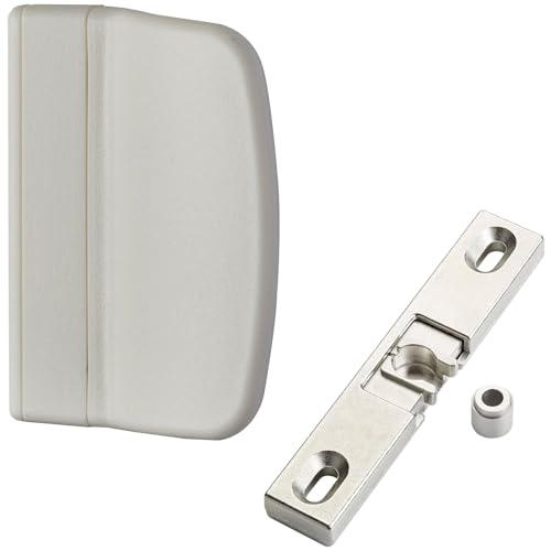 SOTOOLS Balkontürgriff Kunststoff weiß 70 x 55 x 20 mm inkl. Balkontürschnäpper Set Türgriff mit Balkontür-Schließer