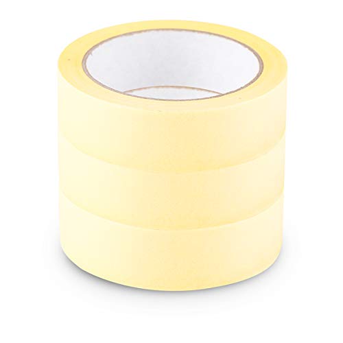 Scley Abdeckband, Kreppband Breite 30mm, Länge 33m, 3 Stück Malerband, Malerkrepp gelb, Klebeband für Malerarbeiten Serie *545*, A0303-450130