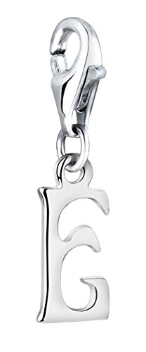 Nenalina Buchstabe E Karabiner Charm Anhänger für Bettelarmband aus 925 Sterling Silber 713234-000