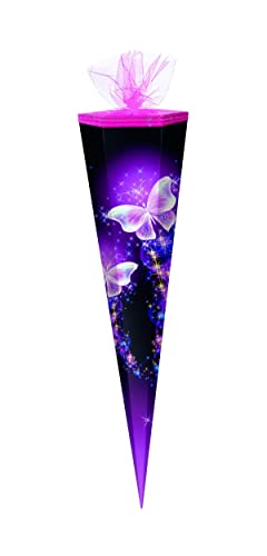 Schultüte/Zuckertüte / 85cm / eckig/Schmetterling - Shining Butterfly