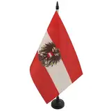 AZ FLAG - Tischflagge Österreich Mit Adler - 21x14 cm - Österreichische Tischfahne 14 x 21 Cm - Flaggen