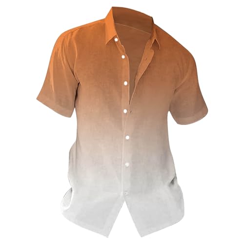 Golatcr Herren Leinenhemden Baumwolle Sommer Hawaiihemden Casual Kurzarm Shirts Yoga Tops BüGelfreie Hemden Herren Kurzarm Hemden Herren Kurzarm Weiß Leinenhemd Herren Slim Fit