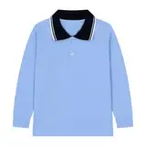 Poloshirts für Junen Langarm Farbblock Poloshirt Junen Casual Basic T-Shirts Tops Kinder Langarmshirt mit Polokragen Knopfleiste Schnelltrocknend Atmungsaktiv Schuluniform Jugendliche Shirts