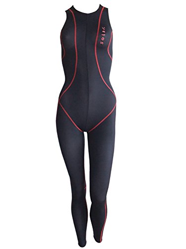 Solar Schwimmanzug Legsuit Overall Dry Weave schwarz/rot, Gr. 38