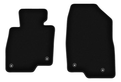 Wielganizator Velours Vorne Fußmatten passend für Mazda 3 III (BM) (2013-) | Qualität: Basic - Genaue Passform, rutschfeste Untregrund 2-teilig - Schwarz
