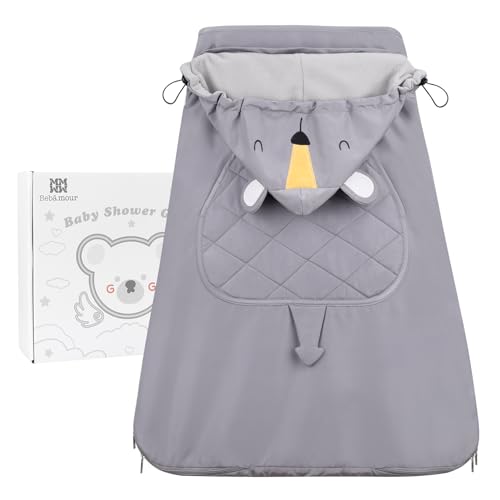 Bebear Winterbezug für Babytrage Warm Universal Hoodie Babytragebezug für alle Jahreszeiten(Grey Koalas)