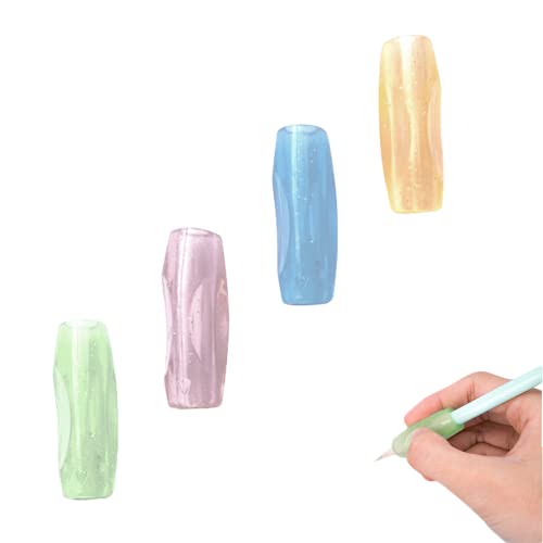 CCLKHY 4 Stück Silikon Stift Griffe, Schreibhilfe Grip, Bleistift Griffe, für Kinder, Schüler