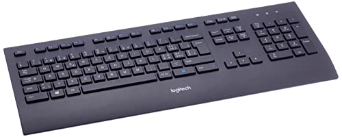 Logitech K280e Pro Kabelgebundene Business Tastatur für Windows, Linux und Chrome, USB-Anschluss, Handballenauflage, Spritzwassergeschützt, PC/Laptop, Schweizer QWERTZ-Layout - Schwarz, estándar