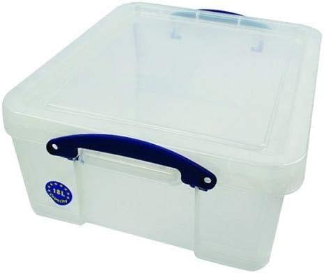 Really Useful Box 3 x 18 Liter - 480 x 390 x 200 mm - für 93 CDs / 44 DVDs - transparent