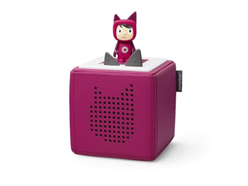 tonies Toniebox Starter Set inkl. 1 Kreativ Figur – Audioplayer für Hörbücher und Lieder für Kinder, einfach zu bedienende kabellose Musikbox BZW. Lautsprecher, 7 Std. Akku, Beere