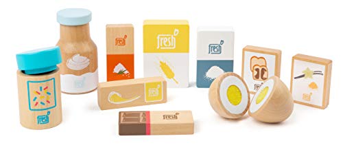 small foot Backzutaten "fresh" aus Holz, Zubehör für die Kinderküche und den Kaufmannsladen, ab 3 Jahren, 11442