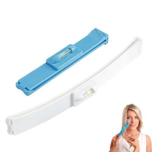 Haarschneide Hilfe Clips,Haarschneidewerkzeug Set,DIY Haarschnitt Klammern,Styling Ruler für Friseur,Schneiden Haarschneidehilfe,Haarschnitt-Clip,Haare Selber Schneiden Leicht Gemacht,Blau (2-Teilig)