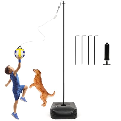 Whiidoom Tetherball-Set mit Ball und Seil, verstellbare Haltekugeln und Seil-Set mit Stange, Tetherball für Outdoor-Spielplatz, Hinterhof, Outdoor-Spiele für Erwachsene und Kinder