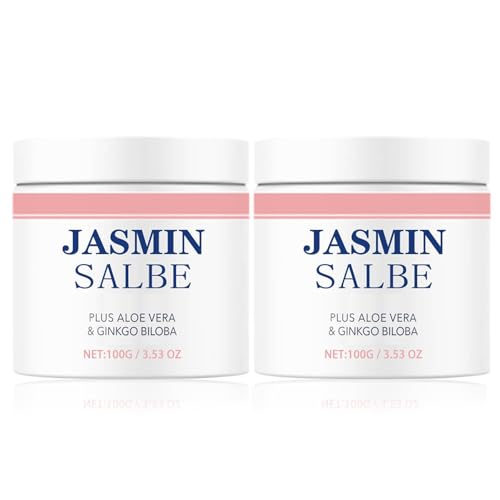 Jasminsalbe Plus, Aktiv Jasminsalbe gegen Augenringe Schlupflider, Jasminsalbe Augenringe Schlupflider, Jasmin Salbe Augen, Augenringe Entfernen, Augencreme mit Collagen und Aloe Vera (2x)