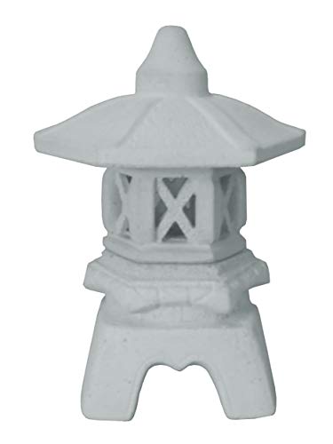 Deine Gartenoase Japanische Steinlaterne kleine Yukimi, Kerzenhalter, Grau, Steinguss, 26 x 18 x 26 cm, 7 kg