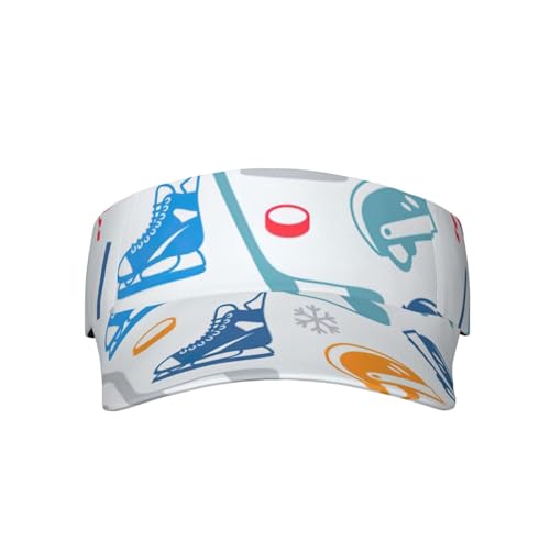 Sonnenblendenkappe Hockey-Elemente Kreativdruck Visor Cap Damen Und Herren Klassische Mode Schirmcap, Für Väter, Kletter, Jungen, 52-63cm