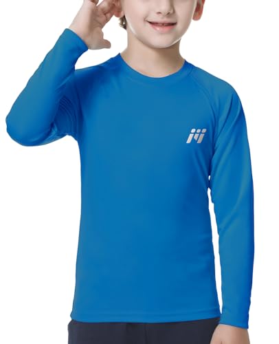 MEETWEE Kinder Jungen UV Shirt Langarm Schwimmshirt Badeshirt Lange SPF 50+ Sonnenschutz Top Rashguard Badebekleidung Schnelltrocknend