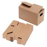 5 Mini-Umzugskartons, 8 x 4,4 x 5 cm große Verpackungsbox, Puppenhausmodell, tragbare Pappschachtel, Miniaturzubehör für Spiele, Sammlung, Umzug (braun)