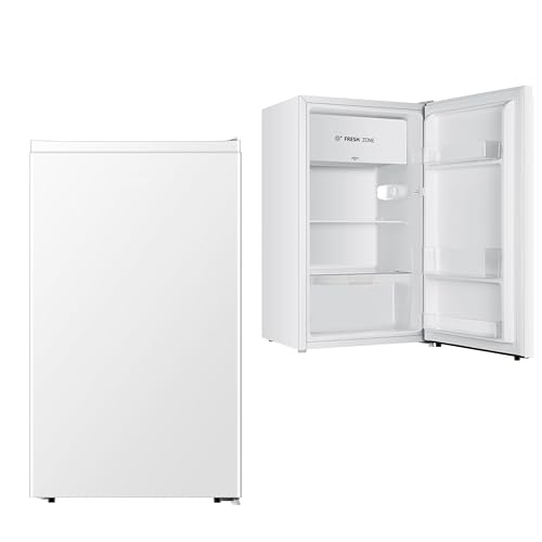 YUNA Kühlschrank SINAIDA E mit Fresh Zone | 94L Nutzinhalt | Vollraumkühlschrank | 84 cm hoch | 86 kWh/Jahr | Türanschlag wechselbar | Leiser Betrieb 36 dB | Weiß
