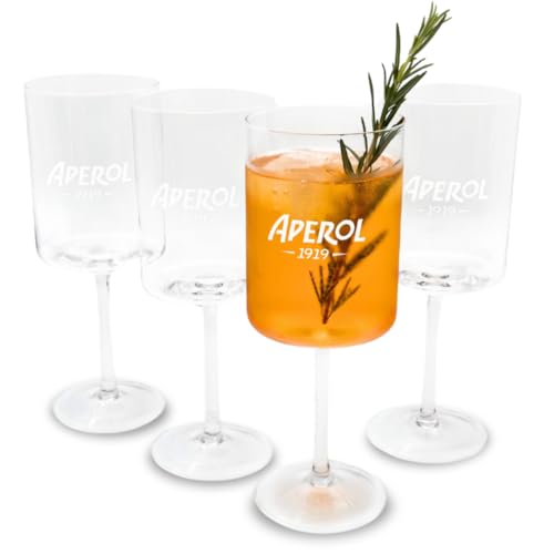 Maxito Original Aperol Spritz Gläser ∣ 4er Set ∣ Modernes Design für Cocktail Gläser ∣ Ideal als Aperol Spritz Geschenkset ∣ Aperol Geschenk ∣ Trinkgläser Set