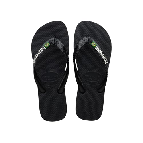 Havaianas Unisex Brasil Logo Zehentrenner, Schwarz, 43/44 EU