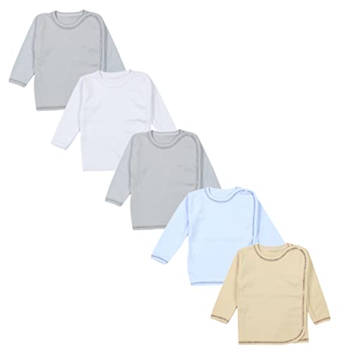 TupTam Unisex Baby Wickelshirt Langarm 5er Pack, Farbe: Junge 2, Größe: 56