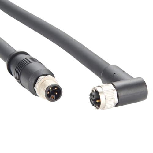 M12 L-codiertes 5-poliges 4+PE-Anschlusskabel, Profinet-Netzteil, High-Flex-Schleppkette, IP67-wasserdichtes Kabel, M12-Stecker gerade auf Buchse, rechtwinkliges Kabel, Verlängerungskabel für