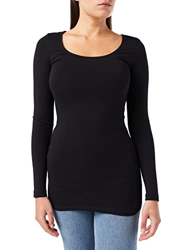 VERO MODA Damen Dünnes Langarm Shirt 2-er Stück Set Basic Stretch Oberteil Pack aus Baumwolle VMMAXI