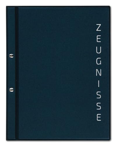 Zeugnismappe Saphirblau mit Silberprägung "Zeugnisse" Interieur PUR