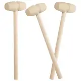 WeddHuis 3 Stück Holzwerkzeuge Hämmern Mini Holz Hammer Krabben Hummer Schlägel DIY Kleine Malerei Hammer Spielzeug für Kinder