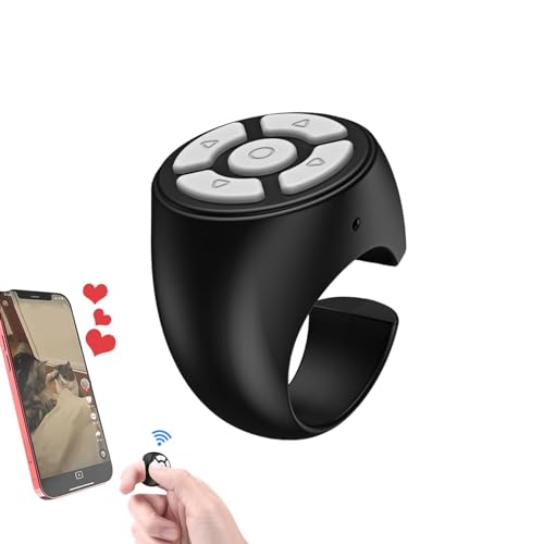 1/2 STK Blue-Tooth Fernbedienung Kabelloser Scrolling Page Turner - Fingerspitzen Seitenwender | Wiederaufladbares Selfie Kamera Fernauslöser | Scroll Ring, Ring Design Fingertip Scrolling Clicker