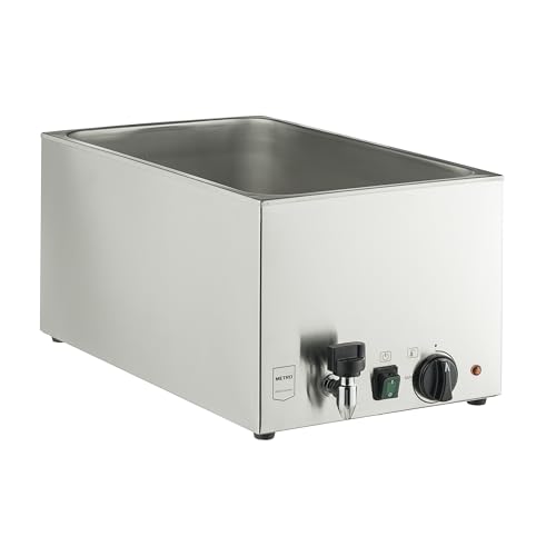 METRO Professional Bain Marie GBM 1200 | Warmhalter | Speisenwärmer | 1200 W | Edelstahl | auch gewerblicher Einsatz | Trockenlaufschutz | Heizfunktionsanzeige | Wasserstandsmarkierung | Buffetwärmer