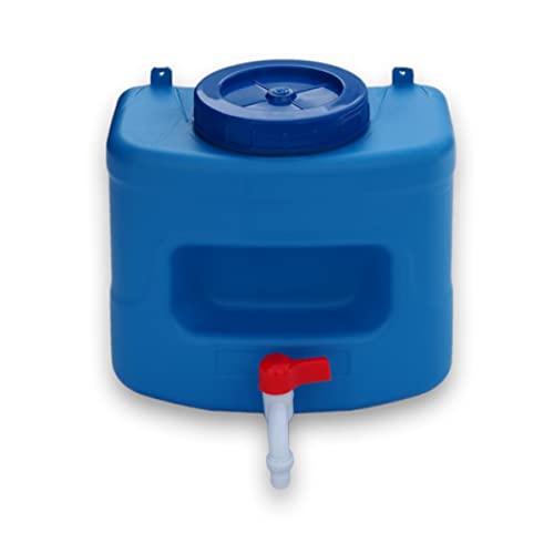 Varile 10L Wasserspender mit integrierter Seifenablage für Camping & Garage Blau