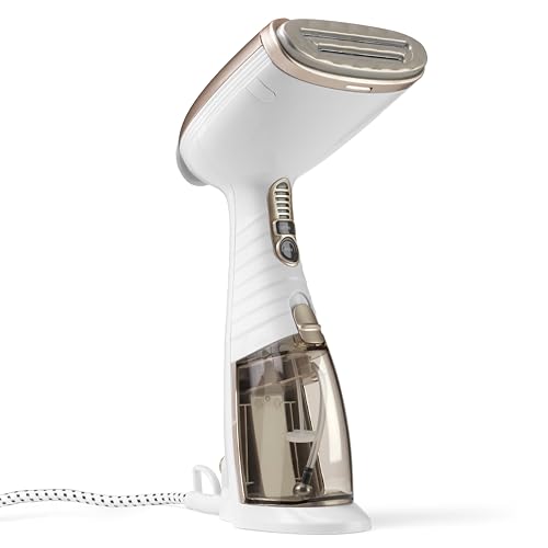 Conair Turbo ExtremeSteam Dampfglätter mit 5 EInstellungen | Dampfleistung 25g/Min. | Schnelle Aufheizzeit | 3 Aufsätze für feine und schwere Stoffe + Bügelfalten | weiß/beige
