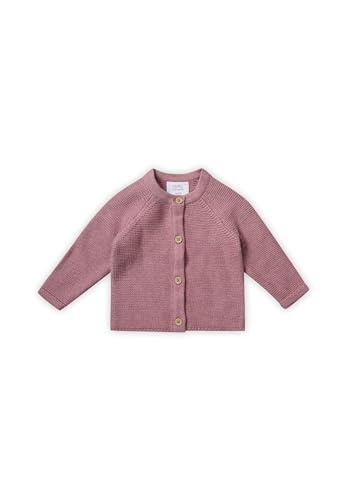 Stellou & friends Cardigan-Strickjacke für Mädchen und Jungen mit Knöpfen in Holz-Optik | Hochwertige Baby-Kleidung aus 100% Baumwolle - IV V I Gr. 50/56 - Rose Melange