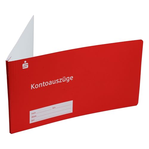 25 x Sparkassen Hefter Kontoauszugshefter für Kontoauszüge, Mappen, Kontoauszugsmappen (rot)