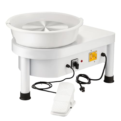 Mophorn Töpferscheibe Elektrisch 25cm Töpferscheibe Formmaschine 280W Electric Pottery Wheel Ceramic Machine Keramik Radmaschine DIY für Keramikarbeiten Kunsthandwerk, Weiß