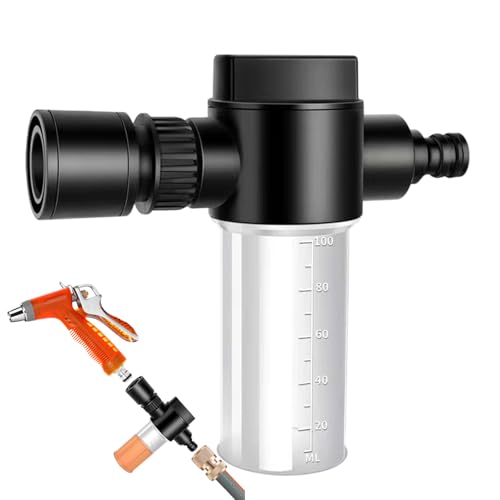 Schaumkanone Gartenschlauch | Hundert Milliliter Flüssigdünger Streuer | Einstellbarer Rasensprenger Präsizier Bewässerungswerkzeug Mit Skala Für Außenbereich