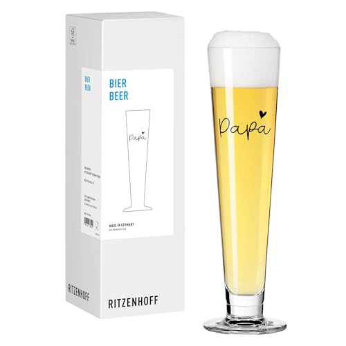 RITZENHOFF 8172001 Pils-Glas 330 ml - Serie Sprüche - Bierglas mit Schriftzug Papa - modern, Made in Germany
